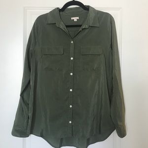 GAP - Olive Green Button Down Blouse - Size M